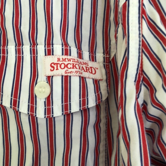 R.M. Williams  Stockyard Ladies size 14 Striped Button Down Shirt - Picture 2 of 5